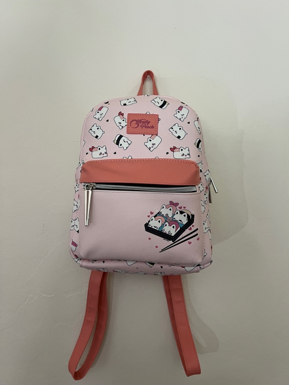 Tasty Peach Cat Sushi Backpack